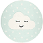 LIVONE leg og børnetæppe Kids Love Rugs Smile y Cloud, mynte / hvid, 160 cm