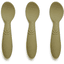 nuuroo Cuillères bébé Ella silicone Olive green lot de 3