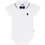 JACKY Koszula damska z krótkim rękawem i odpinaną muszką w kolorze białym/ marine 
