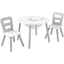 KidKraft® Runder Aufbewahrungstisch mit zwei Stühlen weiß / grau
