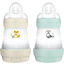 MAM Babyflasche Easy Start Anti Colic-Elements 160 ml 2 Stück Fuchs/Waschbär in beige/mint