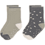 LÄSSIG Chaussettes antidérapantes pour enfants, pack de 2, anthracite olive