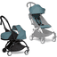 BABYZEN Kinderwagen YOYO2 0+ Black mit Neugeborenenaufsatz und Textilset Aqua