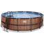 EXIT Frame Pool ø488x122cm (12v Sand filtr) - vzhled dřeva