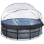 Piscina EXIT Frame ø427x122cm (filtro 12v Sand ) - Gris + Techo Solar + Bomba de Calor
