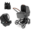 ABC DESIGN Carro de bebé Aversa 4 Woven Piano con silla portabebés Tulip Black y adaptador