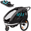 hamax Barncykelkärra Traveller inklusive dragstång och barnvagnshjul Black /Grey/Blue inklusive hjulblad 