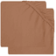 jollein Jersey Laufgitter Spannbettlaken 2er-Pack caramel 75x95 cm