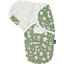 Alvi® Couverture d'emmaillotage bébé Harmonie animaux granit vert granit/blanc