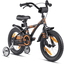 PROMETHEUS BICYCLES ® Bicicleta para niños 14 " Matt black & Orange con ruedines