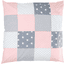 Ullenboom Taie d'oreiller enfant patchwork rose gris 80x80 cm