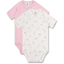 Sanetta Wrap-around bodysuit dobbeltpakke hvid/rosa 