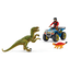 Schleich Figurine Set de jeu Fuir le vélociraptor en quad 41466