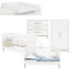 Bopita Babyzimmer Fenna 3-teilig 70 x 140 cm umbaubar weiß / natur mit Wickelaufsatz 
