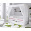 TiCAA Lit gigogne baldaquin enfant étoile blanc/rose, deuxième lit 90x200 cm