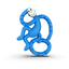 Matchstick Monkey  Pierścień na ząbkowanie małpka mini, niebieski