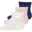Ewers Dětské ponožky 3-pack puntíky s mašlí marine /růžová/latte