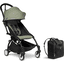 BABYZEN Kinderwagen YOYO2 6+ Black mit Textilset Olive und Backpack YOYO Black