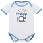 Schnullireich Baby Body (Kurzarm) mit Namen Pinguin (Sporty) Weiß