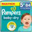 Pampers Baby-Dry bleer, størrelse 5+, 12-17 kg, Maxi Pack (1 x 84 bleer)