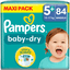 Pampers Baby-Dry blöjor, storlek 5+, 12-17 kg, Maxi Pack (1 x 84 blöjor)