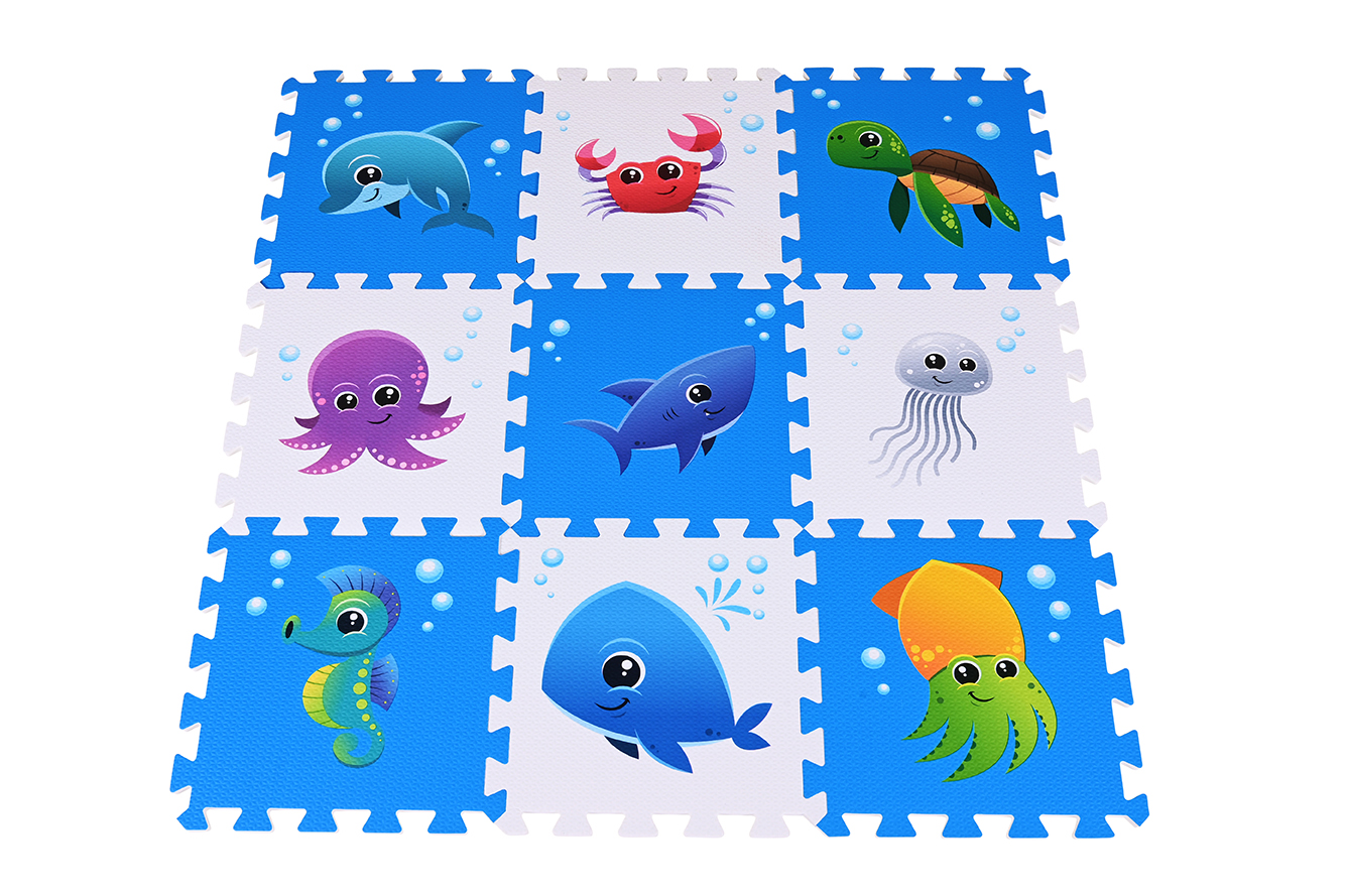 knorr toys® Tappeto puzzle mondo marino, 9 pezzi