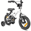 "PROMETHEUS BICYCLES® Barnesykkel 12 ""i hvitt og svart fra 3 år med treningshjul"