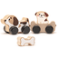Cubika Toys Figurine véhicules chiots malins bois