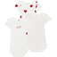 Petit Bateau 3 Bodies weiß mit Herzen 