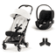 cybex PLATINUM Buggy Coya Rosegold Off White inklusive Babyschale Cloud T I-Size Sepia Black und Adapter 