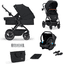 Kinderkraft Yhdistelmävaunut 3 in 1 B-TOUR black 