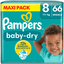 Pampers Couches Baby-Dry taille 8 17 kg+ maxi pack 1x66 pièces