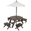 Kidkraft ® Osmiúhelníkový stůl, stoličky a sada slunečníků