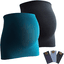 mamaband Ceinture de grossesse noir/bleu pétrole lot de 2, extension pantalon lot de 3