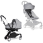 BABYZEN Kinderwagen YOYO2 0+ White mit Liegewanne und Textilset Stone
