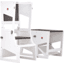 Bianconiglio Kids® Pomocnik kuchenny Transformer R z tablicą,, matowo-biały