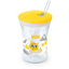 NUK Tasse enfant Action Cup, paille douce anti-fuite dès 12 mois PP jaune 230 ml