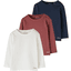 s. Olive r Långärmad tröja 3-pack vit/röd/blå