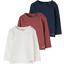 s.Oliver Langarmshirt 3er Pack weiß/rot/blau