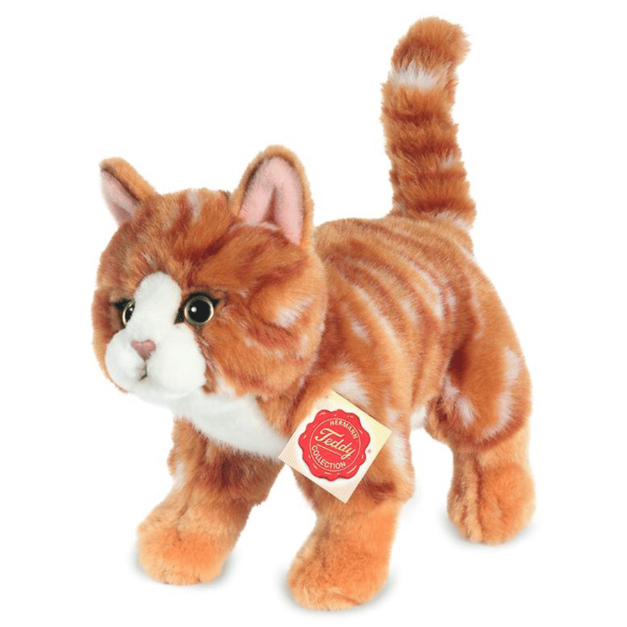 HERMANN Teddy® Katt, stående, röd 20 cm