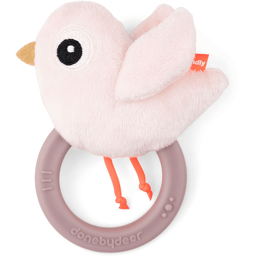 Done by Deer ™ Rattle med bitring Birdee Pink