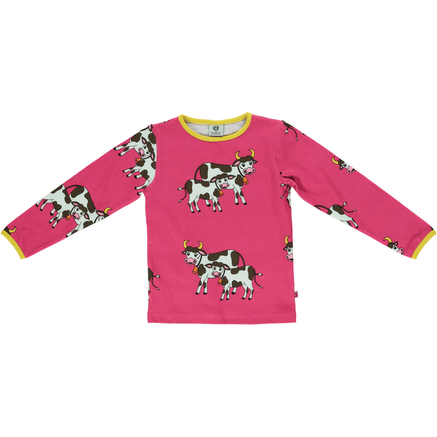 Smafolk Langarmshirt Kuh Carmine