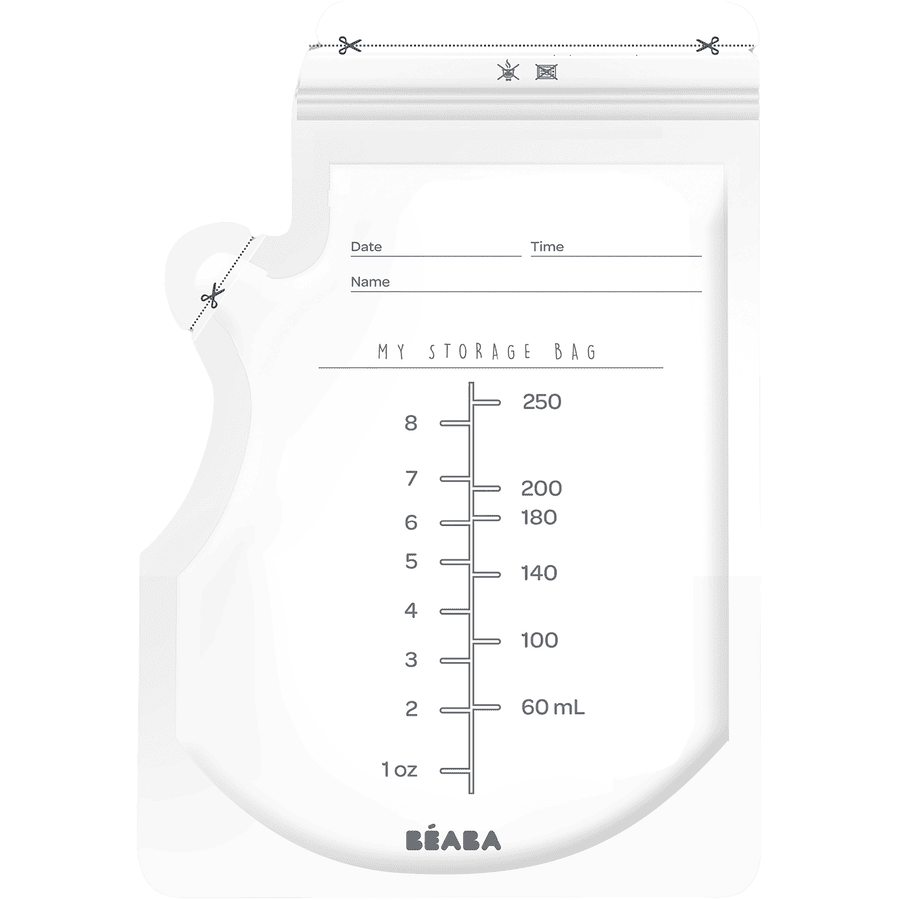 BEABA® Aufbewahrungsbeutel für Muttermilch, Transparent 250 ml