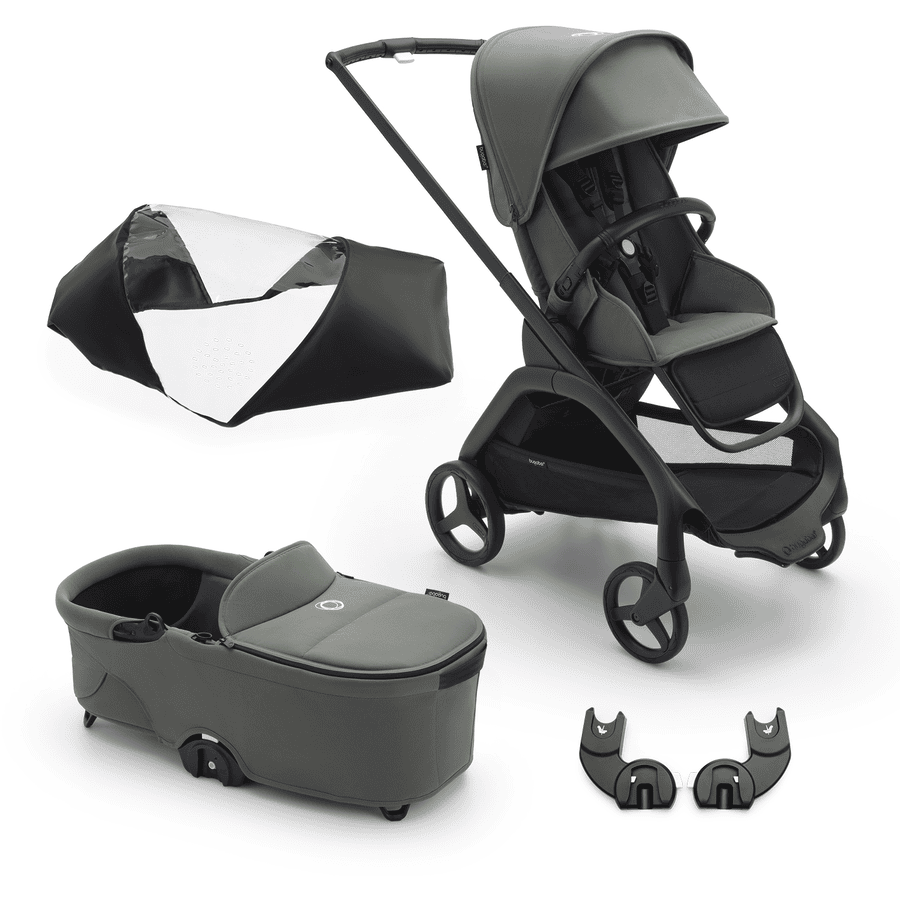 bugaboo Black Forest Green Dragonfly Täydellinen lastenvaunusarja tarvikkeineen