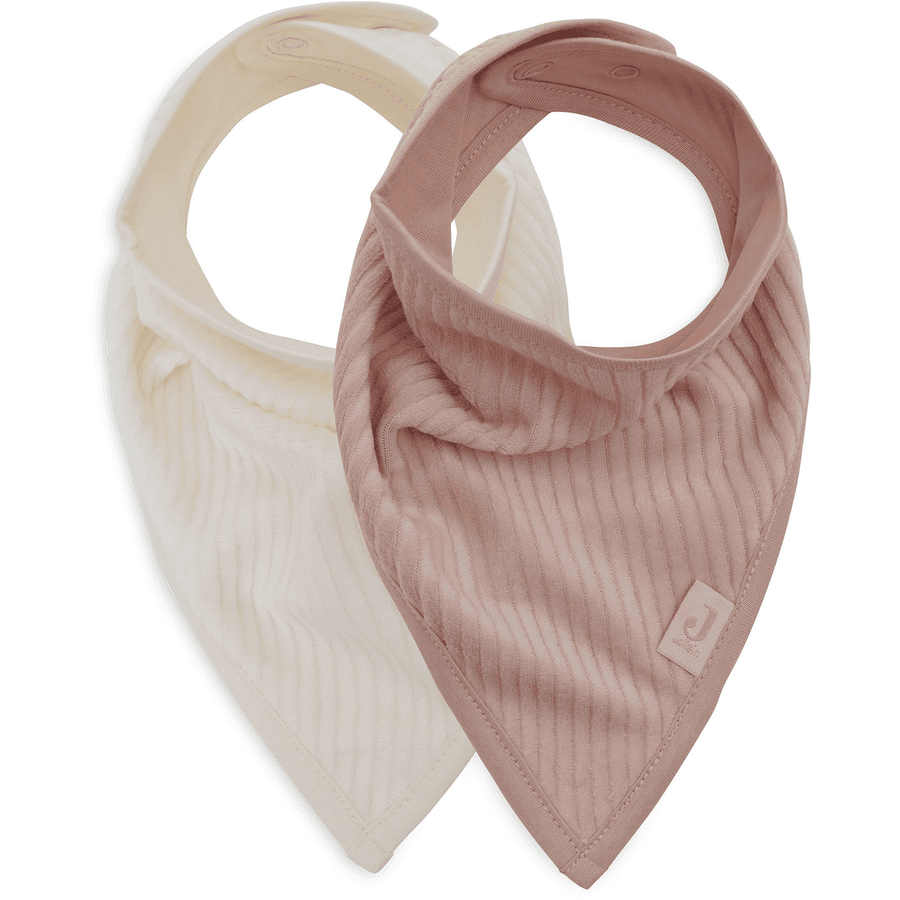 jollein Bandanalätzchen 2er-Pack Velvet Rib Wild Rose/Ivory