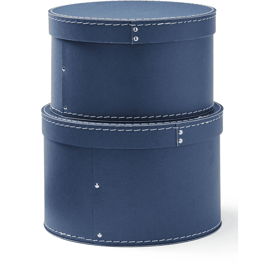 Kids Concept® runde Aufbewahrungsbox 2er Set, blau