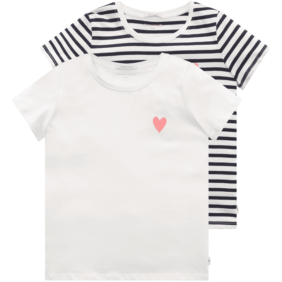TOM TAILOR T-shirt 2-pack Heart Whisper White 