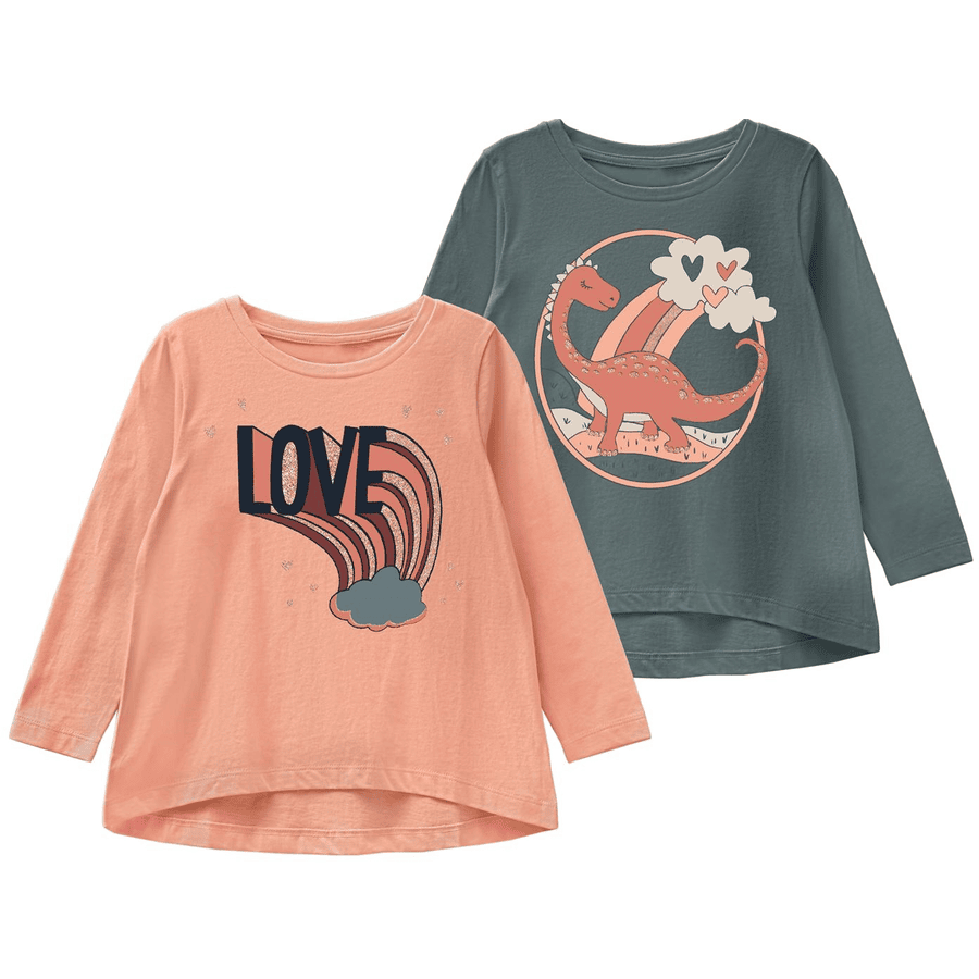 name it Langarmshirt 2er Pack Nmfviolet Peach Nectar