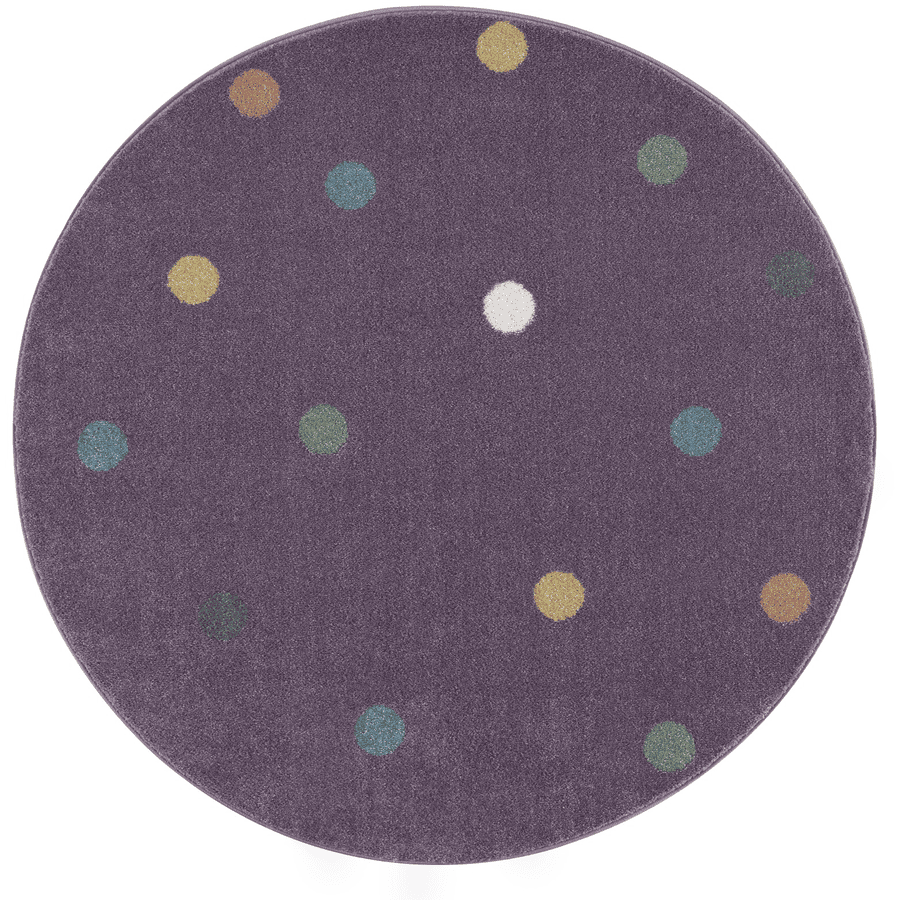 LIVONE Happy Rugs Wheel børnetæppe lilac/multi rundt