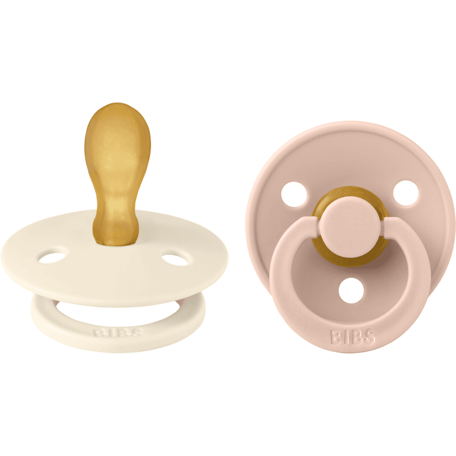 BIBS® Sucettes Colour Tétine symétrique Ivory &amp; Blush 6-18 mois, 2 pcs.